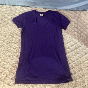 Victoria's Secret Pink V-Neck Purple Tee